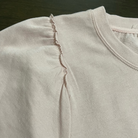 Splendid Eco Blush Bubble Sleeve Pullover Size Large NWT - Picture 3 of 7